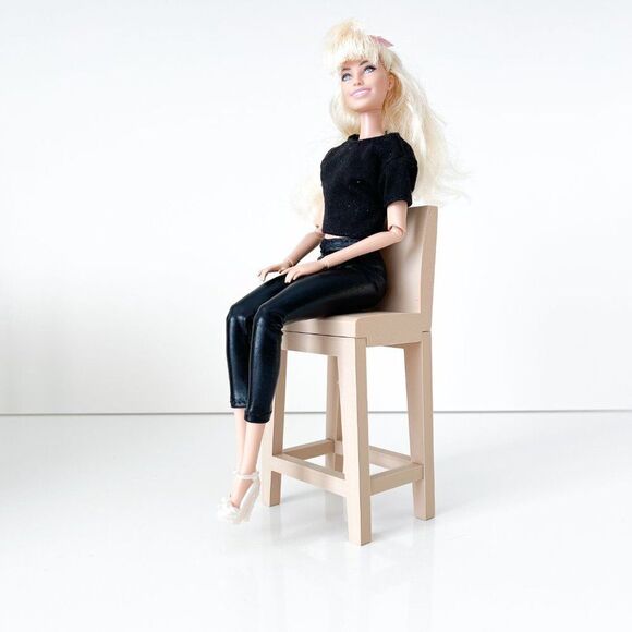 Barbie Integrity Doll White Kitchen Island 1:6 Scale 3 Matched Chairs 3D Printed - Picture 9 of 13